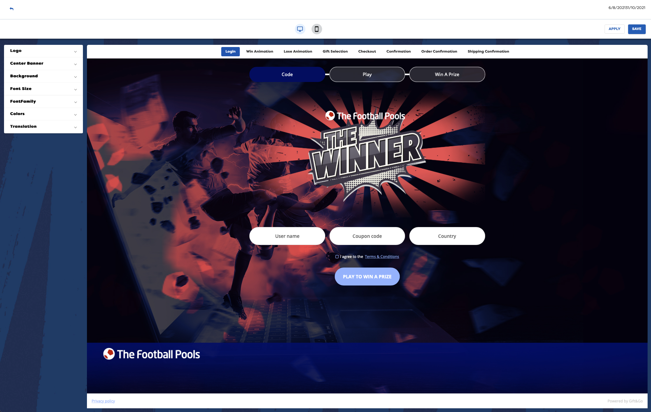 screenshot of Gift & Go